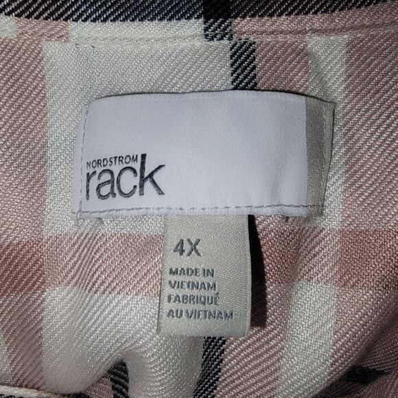 Nordstrom Rack Nwt Amy Pink Adobe plaid blouse top 4x - Picture 6 of 7